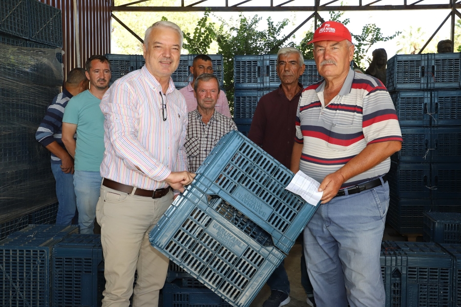 Başkan Bilgin Çiftçilere Zeytin Kasası Dağıtıldı