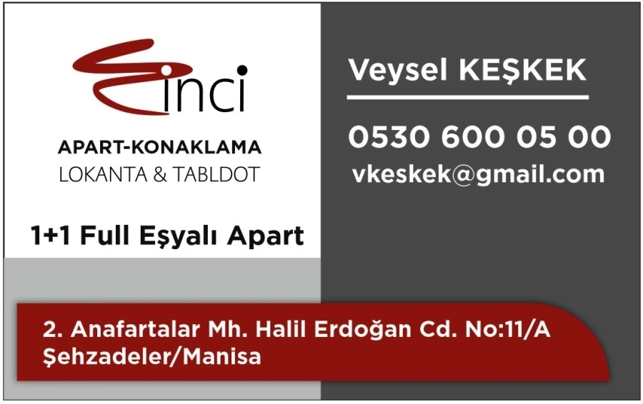 İNCİ APART-KONAKLAMA-LOKANTA-TABLDOT