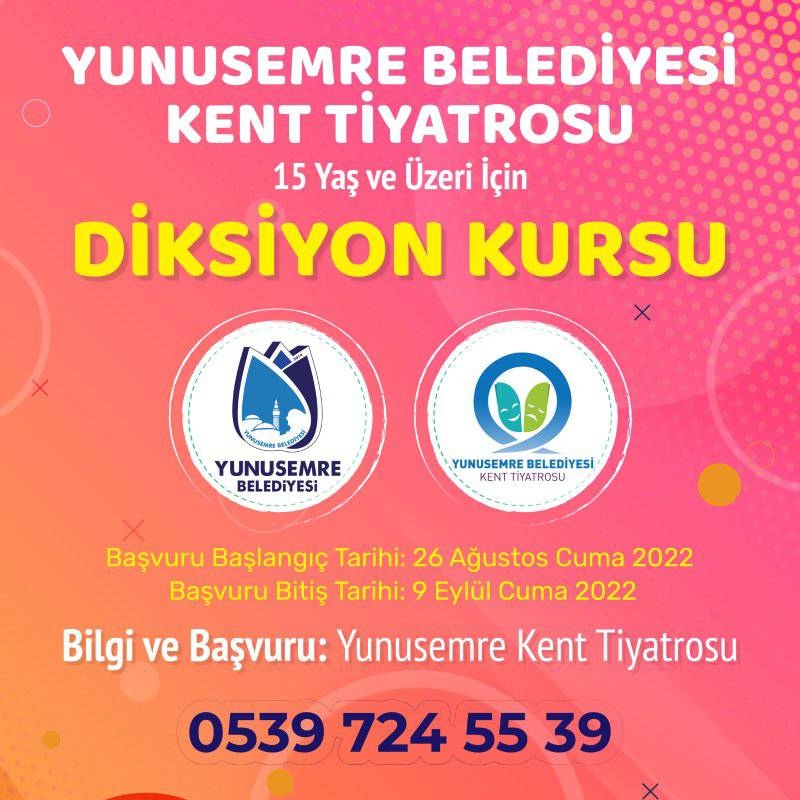  YUNUSEMRE DİKSİYON KURSU VERECEK