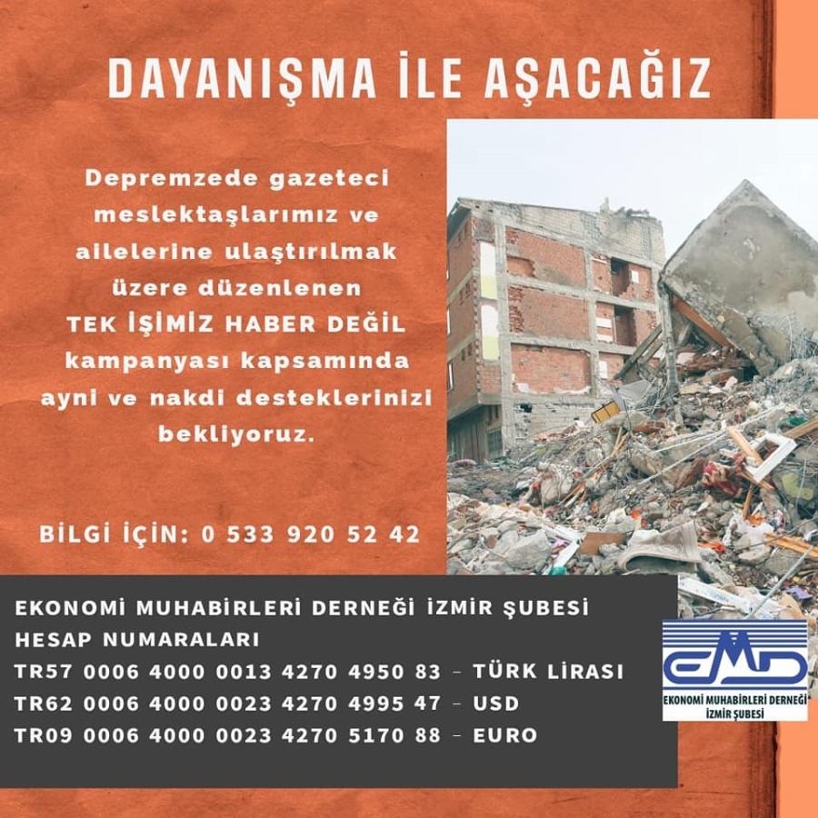  İzmir’de 8 basın meslek kuruluşu Deprem bölgesi için kampanya başlattı