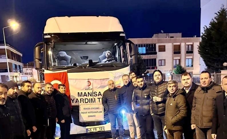 MÜTEAHHİTLER DERNEĞİ DEPREM BÖLGESİNE YARDIM GÖNDERDİ