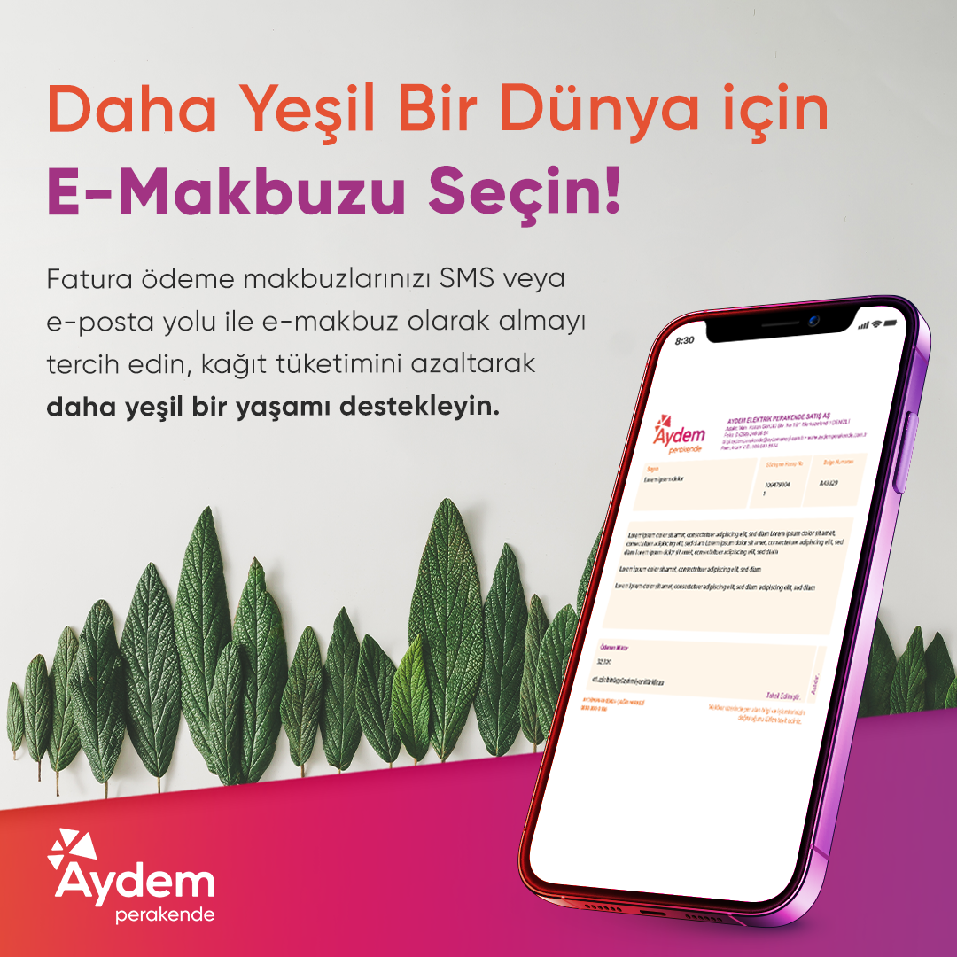Aydem Perakende ve Gediz Perakende, E-Makbuz Uygulamasına Geçti   