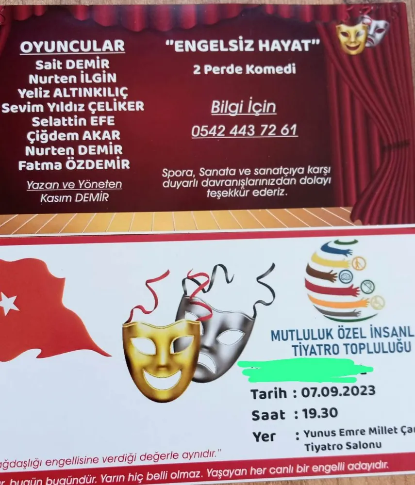 Engelsiz Hayat’ isimli oyun  tiyatro severlerle buluşacak