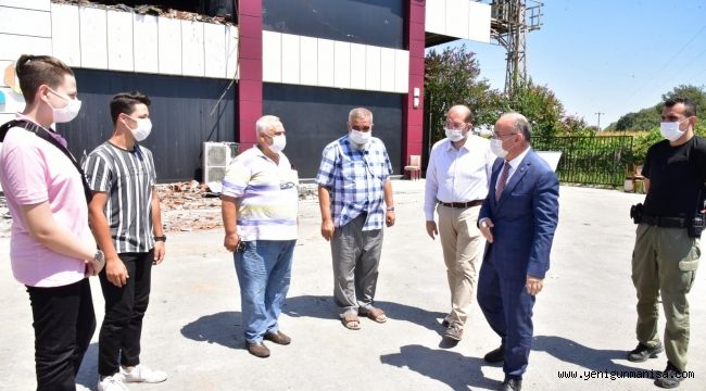 Vali  Karadenizden  Yangın Meydana Gelen Işıkal  Mobilya Fabrikasına Ziyaret