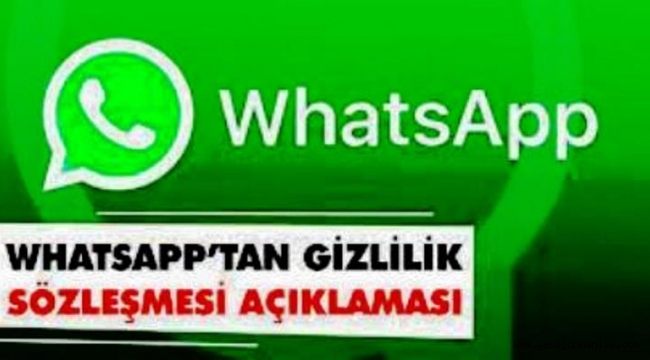  WhatsApp gizlilik sözleşmesi açıklaması