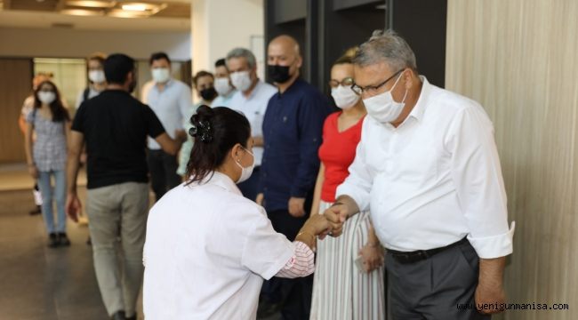 BAŞKAN ÇERÇİ BELEDİYE PERSONELİYLE BAYRAMLAŞTI