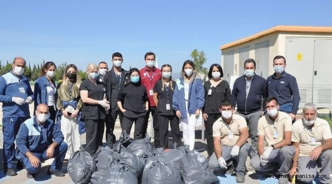 Manisa Şehir Hastanesi Dünya temizlik gününde  çöp topladı