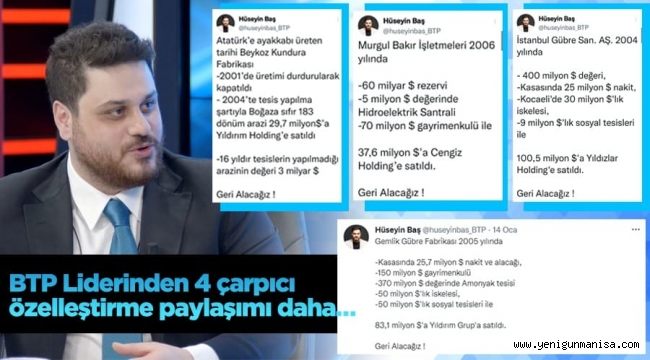 Baş “60 milyar dolar rezervlik işletme, 37,6 milyon dolara satıldı”