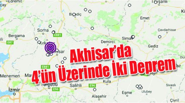Akhisar’da 4’ün Üzerinde İki Deprem