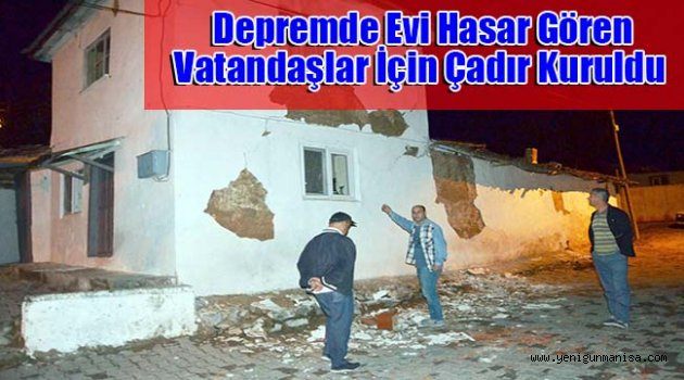 Depremde evi hasar gören vatandaşlar için çadır kuruldu