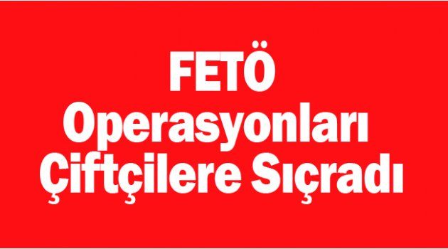 FETÖ Operasyonları Çiftçilere Sıçradı