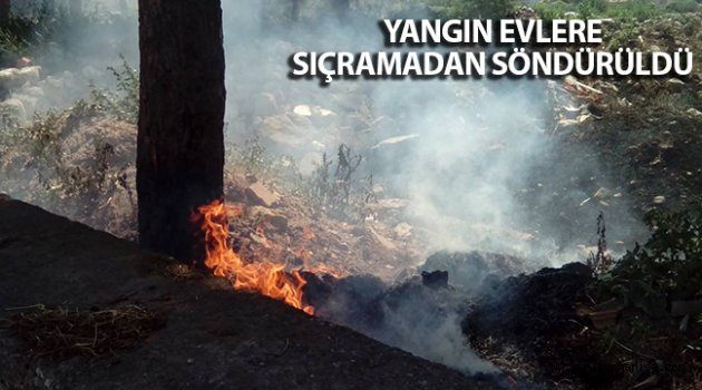 Sağlık ocağı yanında çıkan yangın paniğe neden oldu